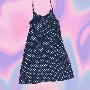 Blue Sleeveless Polka Dot Dress From Divided Size 12 With Zip Up Closure